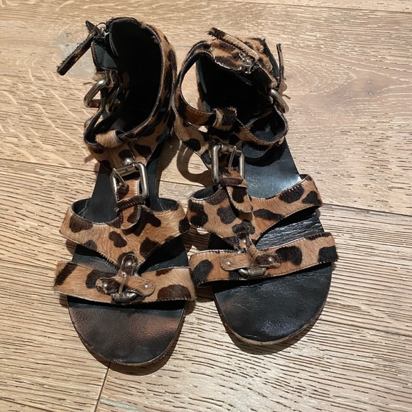 Balmain Guiselle Zanotti Leopard Gladiator Sandals